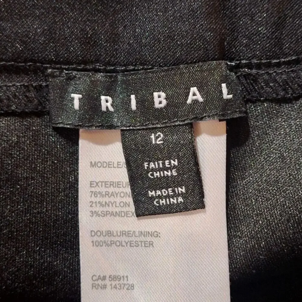 Tribal Pull On Skirt Skort Women's 12 Black Basic Classic Simple Minimalist Mini